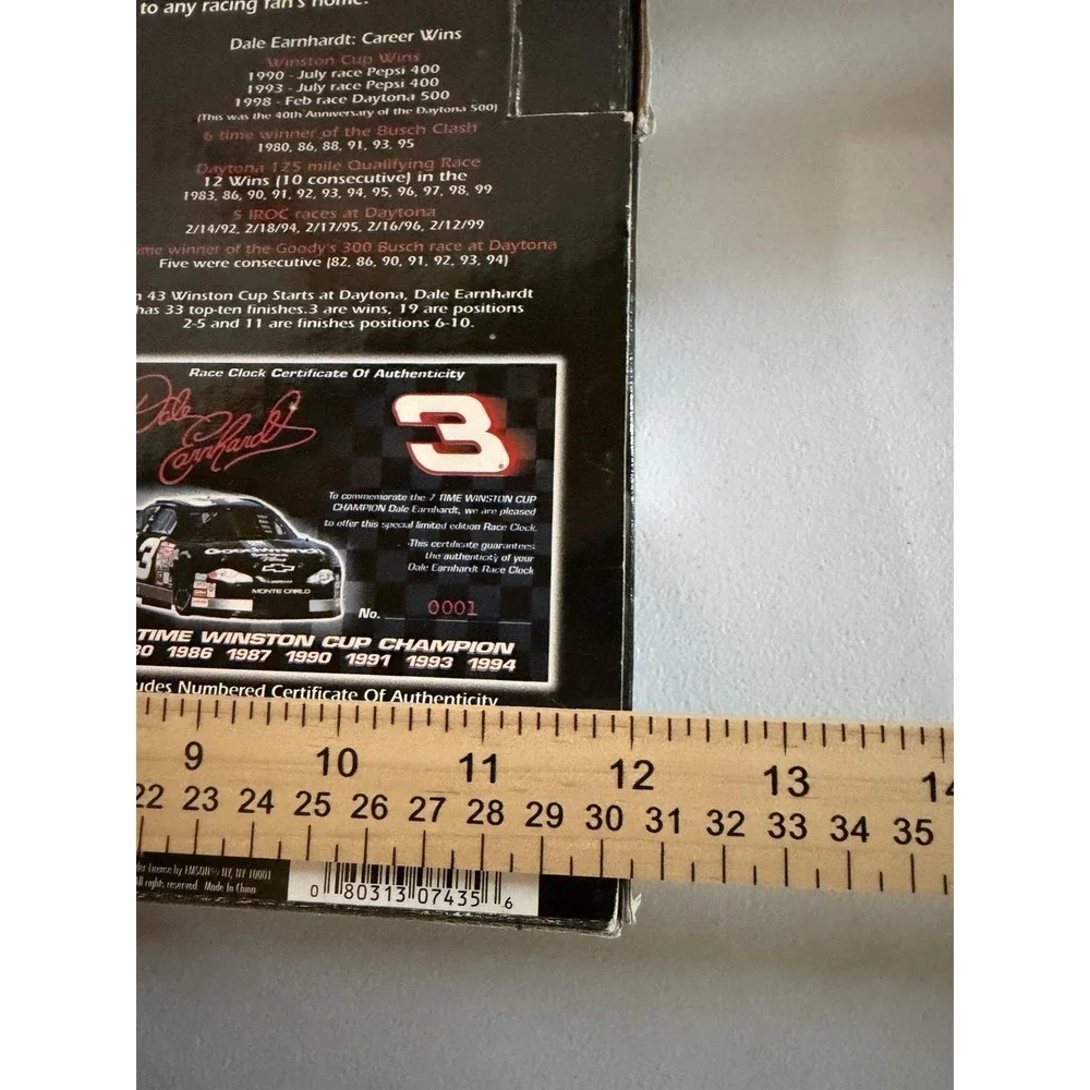 Dale Earnhardt #3 Race Clock Wall Clock Real Race Sounds Emson 7x Champion 2000